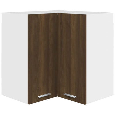 Seinäkulmakaappi ruskea tammi 57x57x60 cm lastulevy