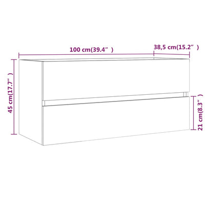Allaskaappi harmaa Sonoma 100x38,5x45 cm tekninen puu