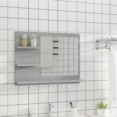 Kylpyhuoneen peili harmaa Sonoma 60x10,5x45 cm tekninen puu