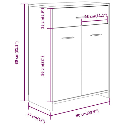Kylpyhuoneen kaappi ruskea tammi 60x33x80 cm tekninen puu