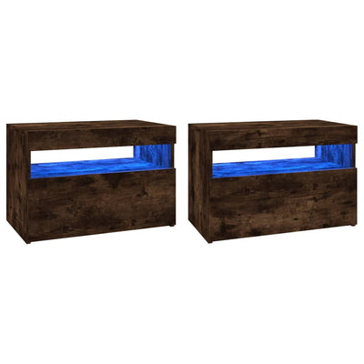 TV-tasot 2 kpl LED-valoilla savutammi 60x35x40 cm