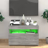 TV-taso LED-valoilla harmaa Sonoma 60x35x40 cm