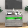TV-taso LED-valoilla harmaa Sonoma 60x35x40 cm