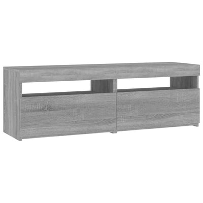 TV-tasot 2 kpl LED-valoilla harmaa Sonoma 60x35x40 cm