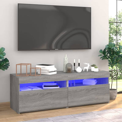 TV-tasot 2 kpl LED-valoilla harmaa Sonoma 60x35x40 cm