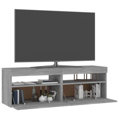 TV-tasot 2 kpl LED-valoilla harmaa Sonoma 60x35x40 cm