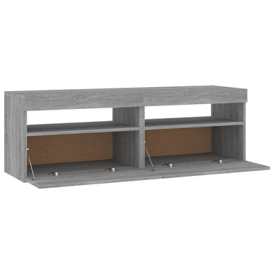 TV-tasot 2 kpl LED-valoilla harmaa Sonoma 60x35x40 cm