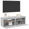 TV-tasot 2 kpl LED-valoilla harmaa Sonoma 60x35x40 cm
