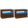 TV-tasot 2 kpl LED-valoilla ruskea tammi 60x35x40 cm