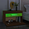 TV-tasot 2 kpl LED-valoilla ruskea tammi 60x35x40 cm