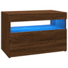 TV-tasot 2 kpl LED-valoilla ruskea tammi 60x35x40 cm