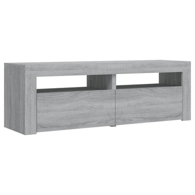 TV-taso LED-valoilla harmaa Sonoma 120x35x40 cm