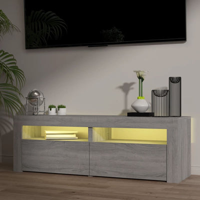 TV-taso LED-valoilla harmaa Sonoma 120x35x40 cm