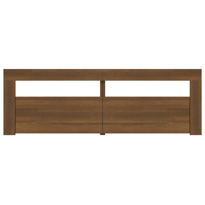 TV-taso LED-valoilla ruskea tammi 120x35x40 cm