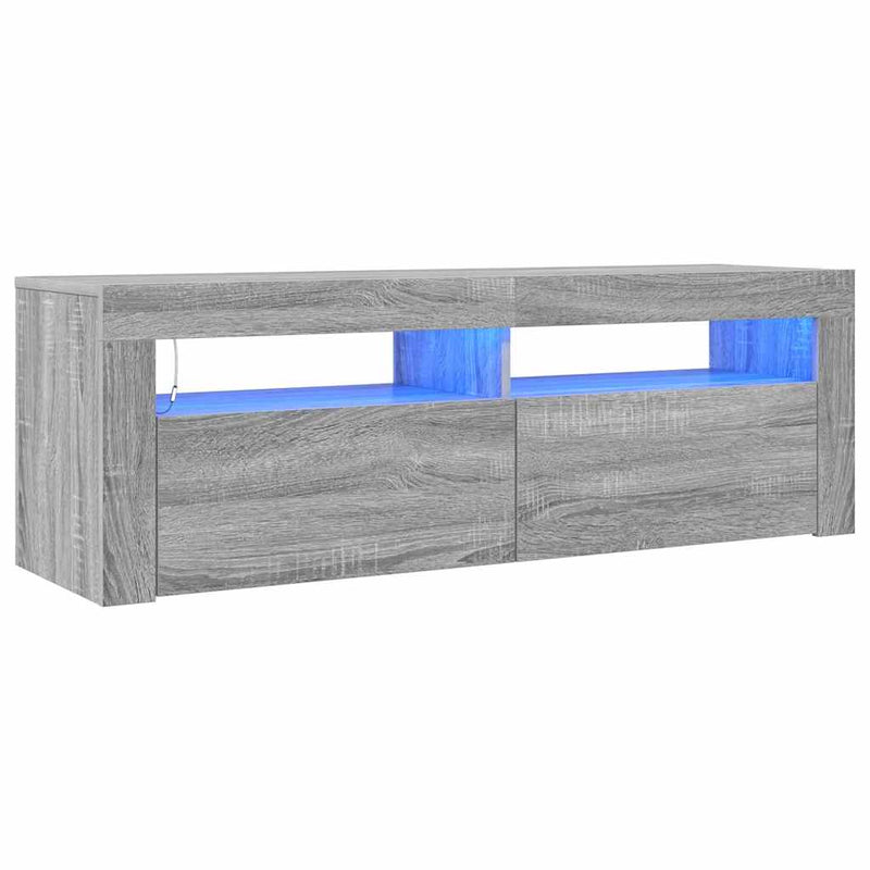 Harmaa tv-taso led-valoilla Nunut 120x35x40cm (sonoma)