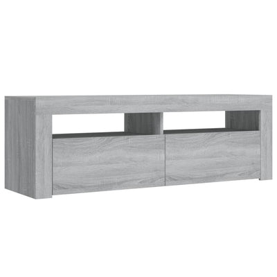 TV-taso LED-valoilla harmaa Sonoma 120x35x40 cm