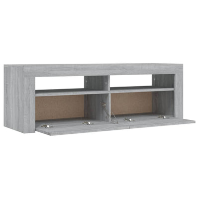 TV-taso LED-valoilla harmaa Sonoma 120x35x40 cm