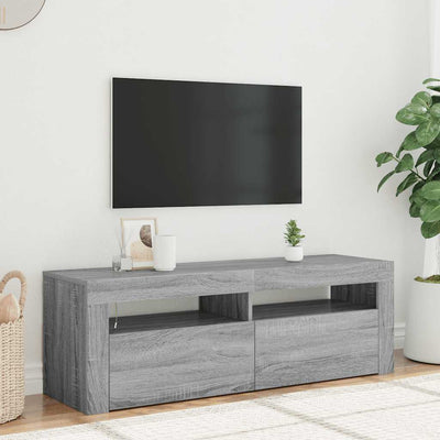 Harmaa tv-taso led-valoilla Nunut 120x35x40cm (sonoma)
