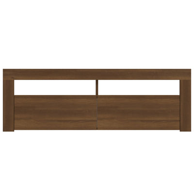 TV-taso LED-valoilla ruskea tammi 120x35x40 cm