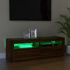 TV-taso LED-valoilla ruskea tammi 120x35x40 cm