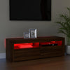 TV-taso LED-valoilla ruskea tammi 120x35x40 cm