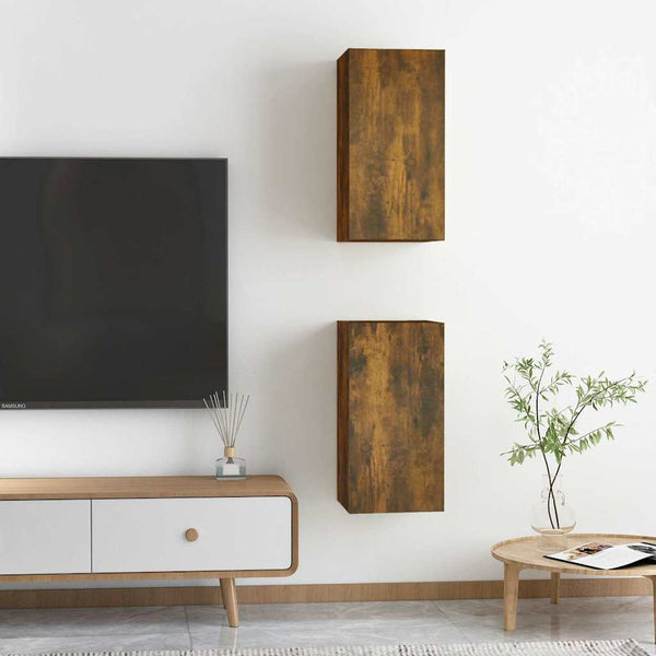 TV-tasot 2 kpl savutammi 30,5x30x60 cm tekninen puu