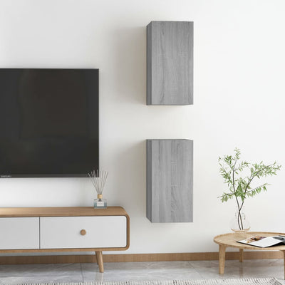 TV-tasot 2 kpl harmaa Sonoma 30,5x30x60 cm lastulevy