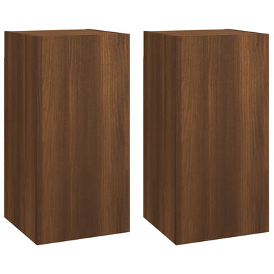 TV-taso 2 kpl ruskea tammi 30,5x30x60 cm tekninen puu