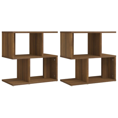Yöpöydät 2 kpl ruskea tammi 50x30x51,5 cm tekninen puu