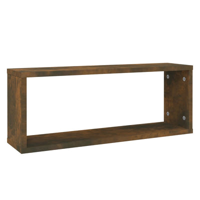 Seinäkuutiohyllyt 4 kpl savutammi 60x15x23 cm tekninen puu