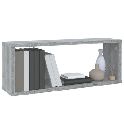 Seinäkuutiohyllyt 2 kpl harmaa Sonoma 60x15x23 cm tekninen puu