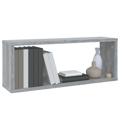 Seinäkuutiohyllyt 6 kpl harmaa Sonoma 60x15x23 cm tekninen puu