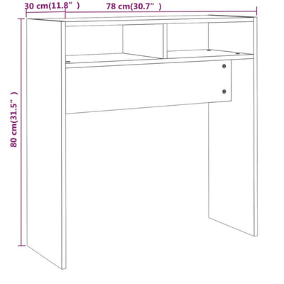 Konsolipöytä ruskea tammi 78x30x80 cm tekninen puu