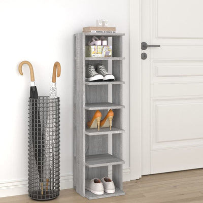 Kenkäteline harmaa Sonoma 27,5x27x102 cm tekninen puu