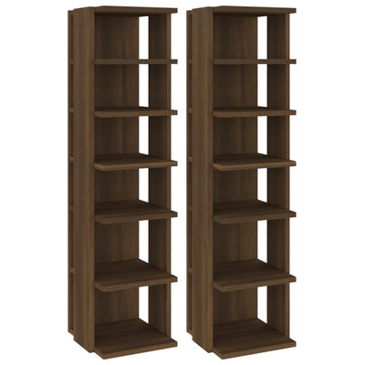 Kenkätelineet 2 kpl ruskea tammi 27,5x27x102 cm tekninen puu