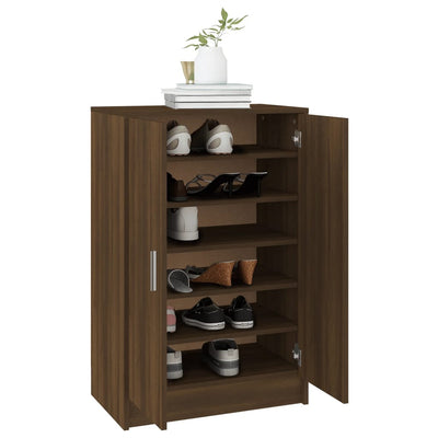 Kenkäteline ruskea tammi 60x35x92 cm tekninen puu
