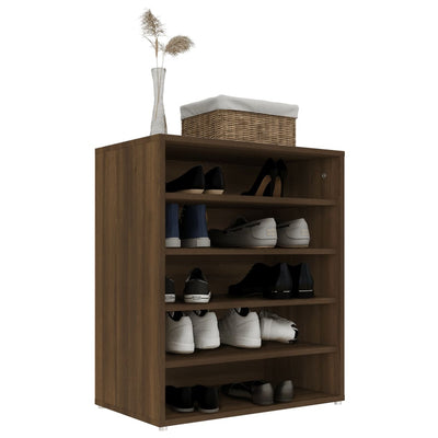 Kenkäteline ruskea tammi 60x35x70 cm tekninen puu