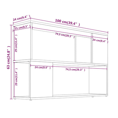 Kirjahylly ruskea tammi 100x24x63 cm tekninen puu