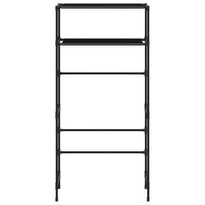 Säilytyshylly pesukoneen ylle 2 tasoa musta 69x28x143 cm rauta