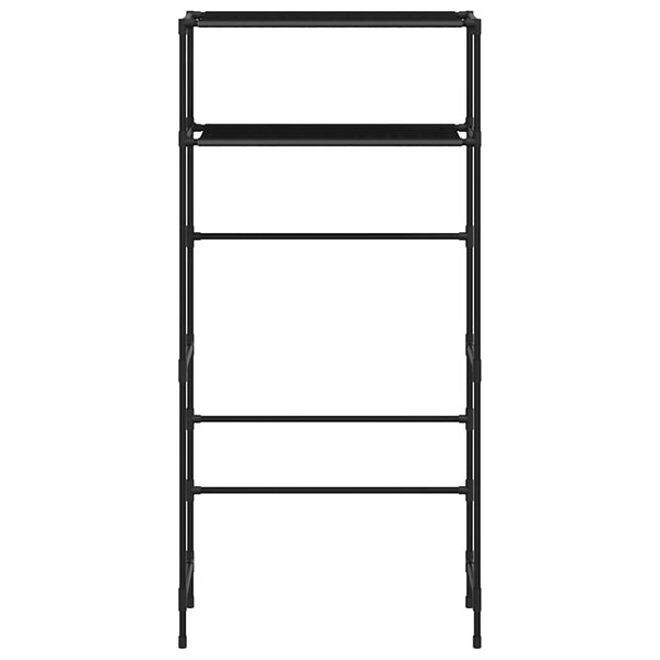 Musta säilytyshylly pesukoneen ylle Anisoara 69x28x143cm (2 tasoa, rauta)