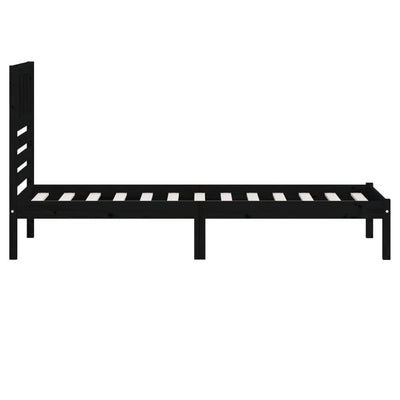 Sängynrunko musta täysi mänty 100x200 cm