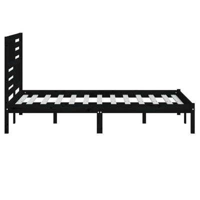 Sängynrunko musta 150x200 cm King Size täysi mänty