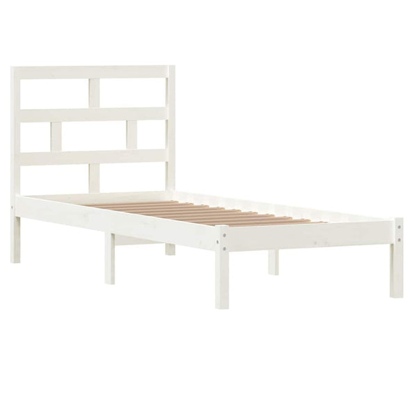 Sängynrunko valkoinen 75x190 cm Small Single täysi puu
