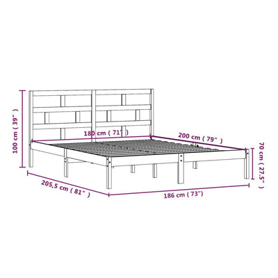 Valkoinen sängynrunko Babin 180x200cm (super king puu)