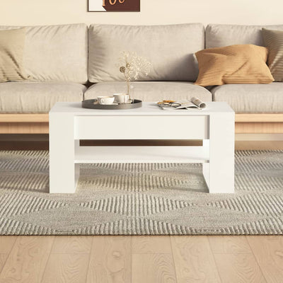 Sohvapöytä valkoinen 102x55x45 cm tekninen puu