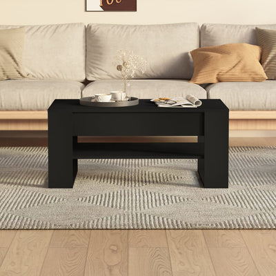 Sohvapöytä musta 102x55x45 cm tekninen puu