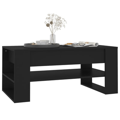 Sohvapöytä musta 102x55x45 cm tekninen puu