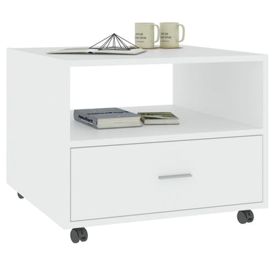 Valkoinen sohvapöytä Leopol 55x55x40cm (puinen)