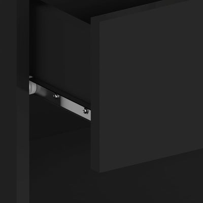 Musta seinäkiinnitettävä yöpöytä Ulia