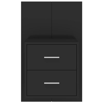 Musta seinäkiinnitettävä yöpöytä Dayana